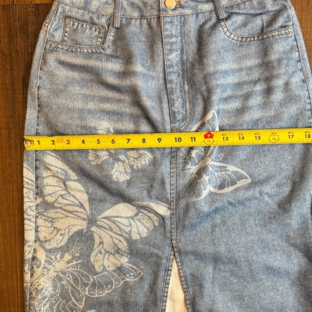 ❤️Butterfly Print Denim Skirt - Picture 11 of 13